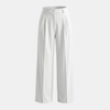 Women’s high-waist wide-leg tailored trousers by FJØRNA, loose pull-on pants in a neutral fabric, styled for a modern look.
