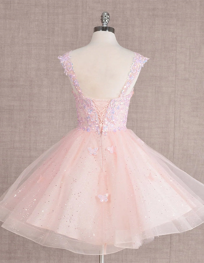 FJØRNA mint green sleeveless tulle cocktail dress for women, elegant and flowing with a fitted bodice and full skirt.