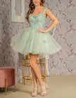 Mint green FJØRNA sleeveless tulle cocktail dress for women, elegant and stylish for special occasions.