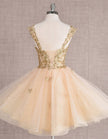 Mint green FJØRNA sleeveless tulle cocktail dress for women, elegant and flowing with a fitted bodice and full skirt.