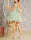 Mint green FJØRNA sleeveless tulle cocktail dress for women, showcasing a flowy, elegant design perfect for special occasions.