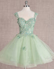FJØRNA mint green sleeveless tulle cocktail dress for women, elegant and stylish for special occasions