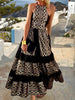 FJØRNA bohemian print off-shoulder maxi dress for women, featuring a loose fit and vibrant summer floral design.
