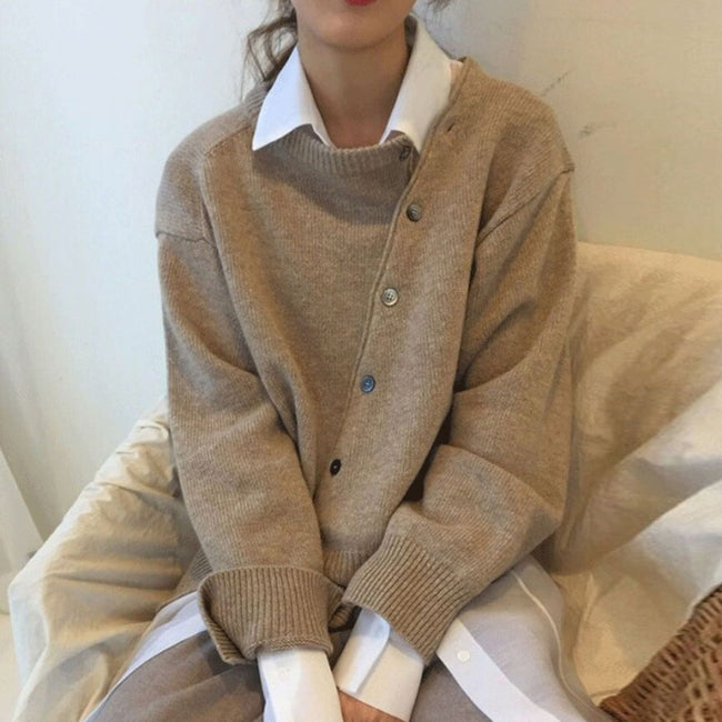Alyssa | Women's Versatile Button-Front Sweater Pullover with Wrap Cozy Elegant Soft