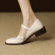 Nadine | Women's Leather Block-Heel Heeled Mary Jane Shoes