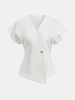 Blouse Women V-Neck Button Front Long Sleeve Woven