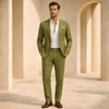 Men's summer two-piece suit set by FJØRNA, includes wedding pants and matching blazer, stylish men's fashion outfit.