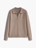 Knit Sweater Women Collared Relaxed Fit Long Sleeve