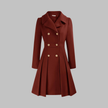 Double-Breasted Coat Women Long Sleeve Tailored Button Front