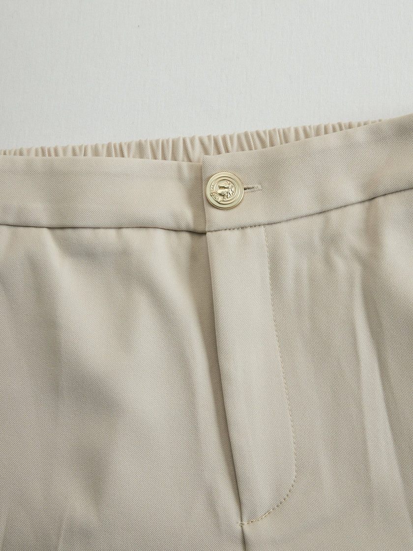 FJØRNA khaki belted waist two-piece trouser set for women, featuring tailored pants with a matching belt and stylish design.