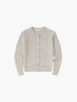 Cable Knit Sweater Women Wool Button Long Sleeve
