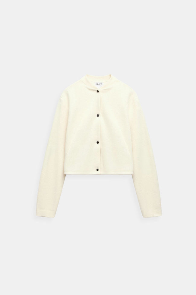 Bomber Jacket Women Wool Blend Short Recycled