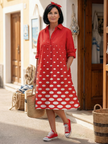 FJØRNA women's summer polka dot wrap dress, flowy and stylish, featuring a flattering fit and classic pattern.