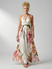 FJØRNA women's floral summer maxi dress with halter neck, sleeveless, relaxed fit, perfect for warm weather and casual occasions.