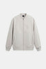 Bomber Jacket Men Slim Fit Zip Ribbed Collar Recycled Polyester