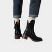 Gabriella | Women's Leather Ankle Heeled Boots with Comfortable Casual Everyday Walking