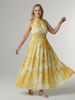 FJØRNA women's summer midi dress with halter neck and sleeveless design, casual and stylish for warm weather.