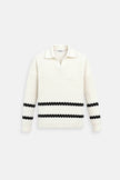 Cable Knit Sweater Women V-Neck Striped Diamond Texture Cotton