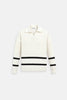Cable Knit Sweater Women V-Neck Striped Diamond Texture Cotton