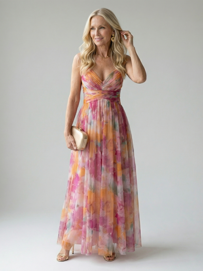 FJØRNA women's sleeveless summer maxi dress, flowy and lightweight, perfect for warm weather and casual summer outings.