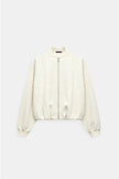 Quilted Jacket Women Round Collar Cotton Blend Regular Fit