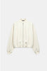 Quilted Jacket Women Round Collar Cotton Blend Regular Fit
