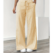 FJØRNA lightweight summer women’s trousers with drawstring and striped pattern, casual and comfortable for warm weather.