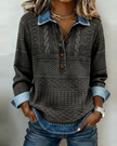 Dolores | Women's Elegant Button-Front Sweatshirt Pullover