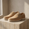 Men's FJØRNA suede lace-up casual shoes with a sleek loafer style, featuring a soft suede finish and classic design.