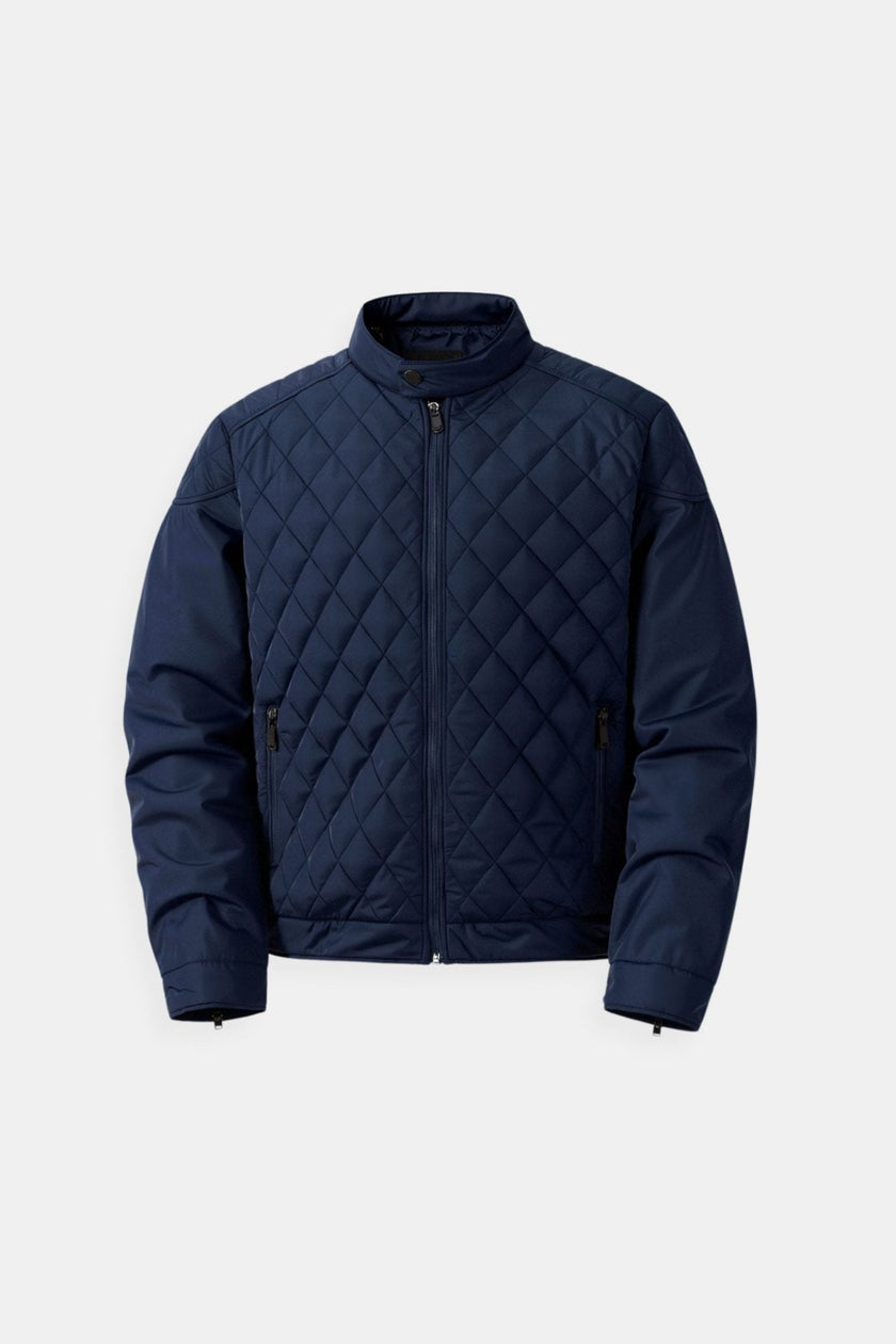 Wool Jacket Men Stand Collar Zip Long Sleeve Regular Fit Winter