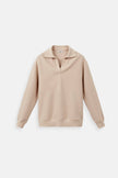 Pullover Polo Sweater Women Wool Blend Long Sleeve