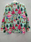 Cozy Christmas Tacky Sweater for Women with Crew Neck Long Sleeve Santa Print Oversized Knit Style