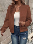 Birgit | Women's Quilted Crew-Neck Long-Sleeve Zip Bomber Jacket