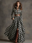 FJØRNA brown maxi dress, casual style, flowing fabric with a relaxed fit, perfect for everyday wear