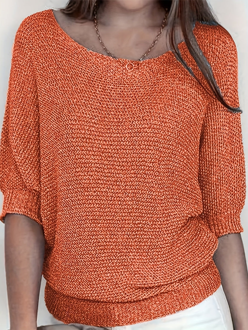 Knit Sweater Open Knit Relaxed Fit Lightweight Pullover Jumper | Judith