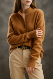 Ebba | Women's Knit Collared Button-Up Cardigan