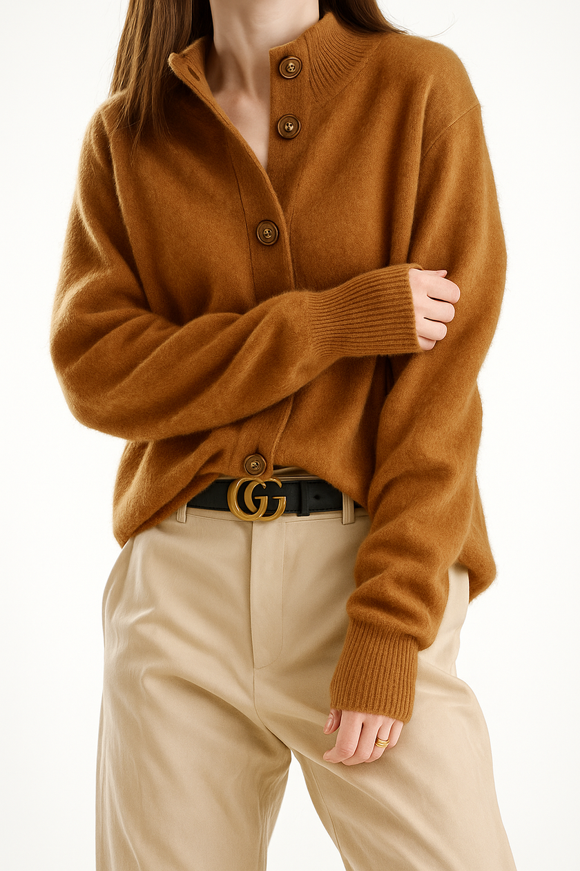 Ebba | Women's Knit Collared Button-Up Cardigan