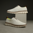 Men's breathable knit mesh trainers by FJØRNA with cushioned waffle-pod sole, lightweight sneaker shoes for comfort and style.