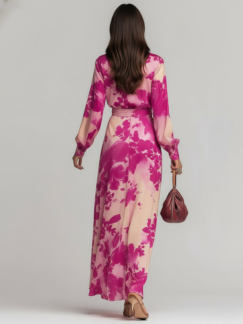Red V-neck dress for women by FJØRNA, featuring a stylish V-neckline and elegant fit, ideal for casual or formal occasions.