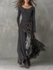 FJØRNA leopard print maxi dress showcasing a flowing casual dress with a bold animal pattern and relaxed fit.
