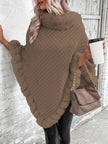 Hanne | Women's Faux-Fur Turtleneck Oversized Knit Poncho