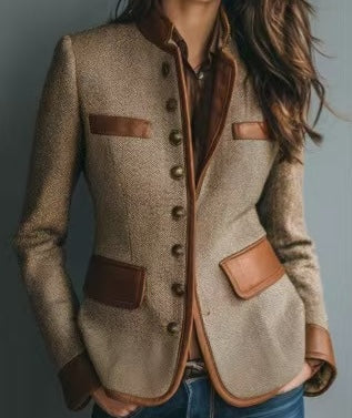 Emilia | Women's Tailored Knit Button-Front Jacket Coat