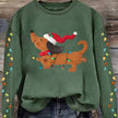 Mirjam | Women's Oversized Cropped Santa Tacky Novelty Crew-Neck Sweater