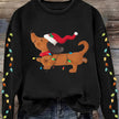 Mirjam | Women's Oversized Cropped Santa Tacky Novelty Crew-Neck Sweater
