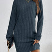 Wivi | Women's Ribbed Turtleneck Sweater Dress