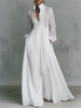FJØRNA women's summer maxi dress with twist front design and linen fabric, flowing and lightweight for warm weather.