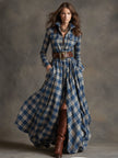 FJØRNA brown maxi casual dress with flowing fabric and sleeveless design, perfect for warm-weather wear.