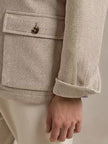 Wool-Look Jacket Men Lapel Collar Side Pockets Regular Fit Winter