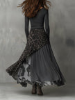 FJØRNA leopard print maxi dress, casual flowy dress with long sleeves and bold animal pattern, perfect for stylish everyday wear