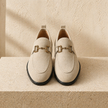 FJØRNA men's brown suede slip-on loafers, stylish and comfortable shoes with a smooth suede finish and classic design.